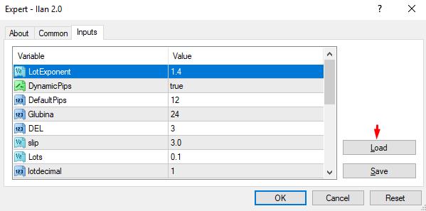 Загружаем настройки в робота
