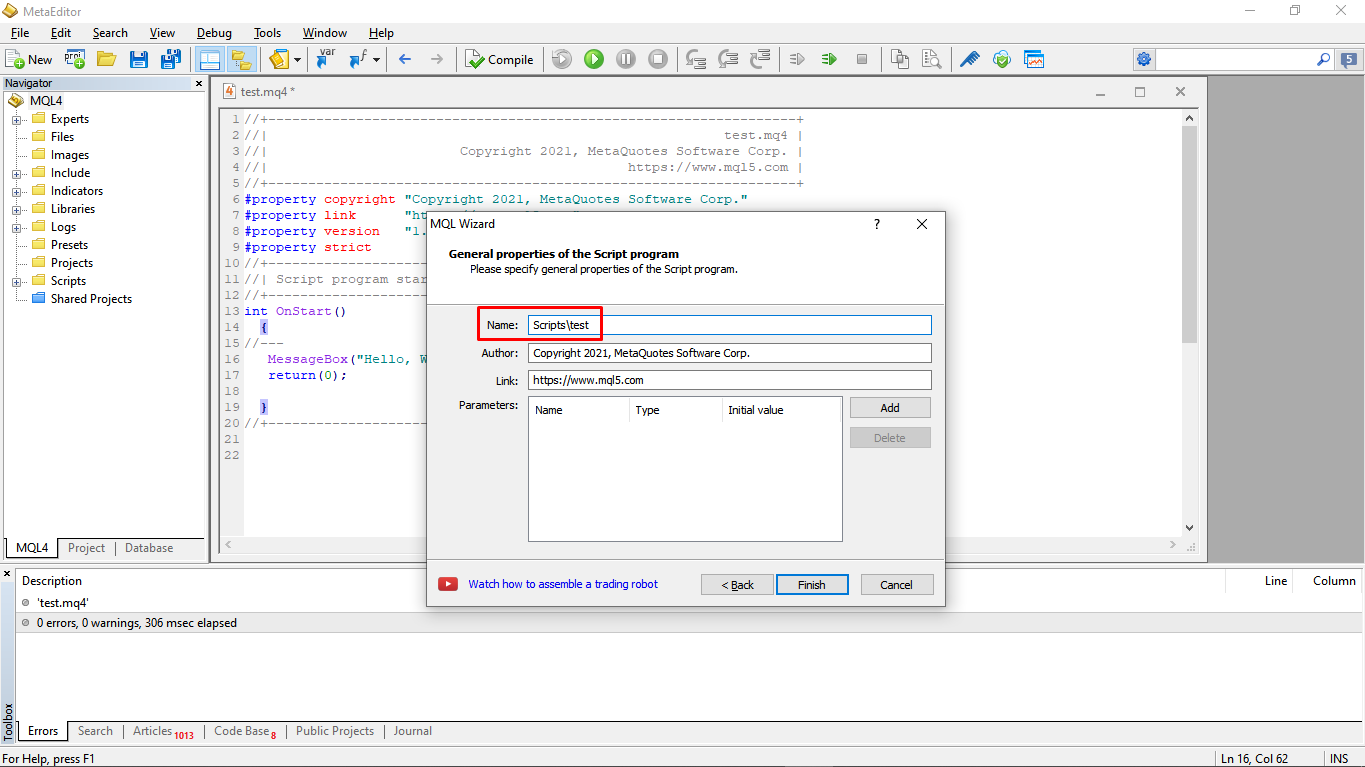 скрипт на MQL4