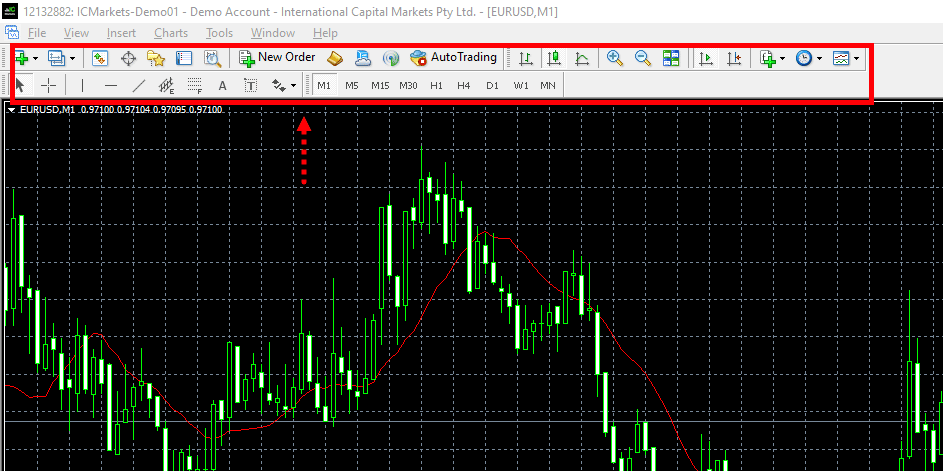 кнопки сверху